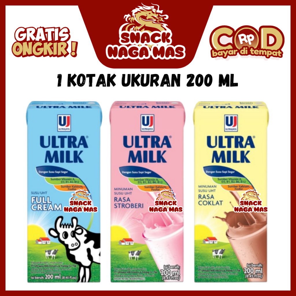 

SUSU ULTRA 200 ML RASA COKLAT / FULL CREAM / STRAWBERRY