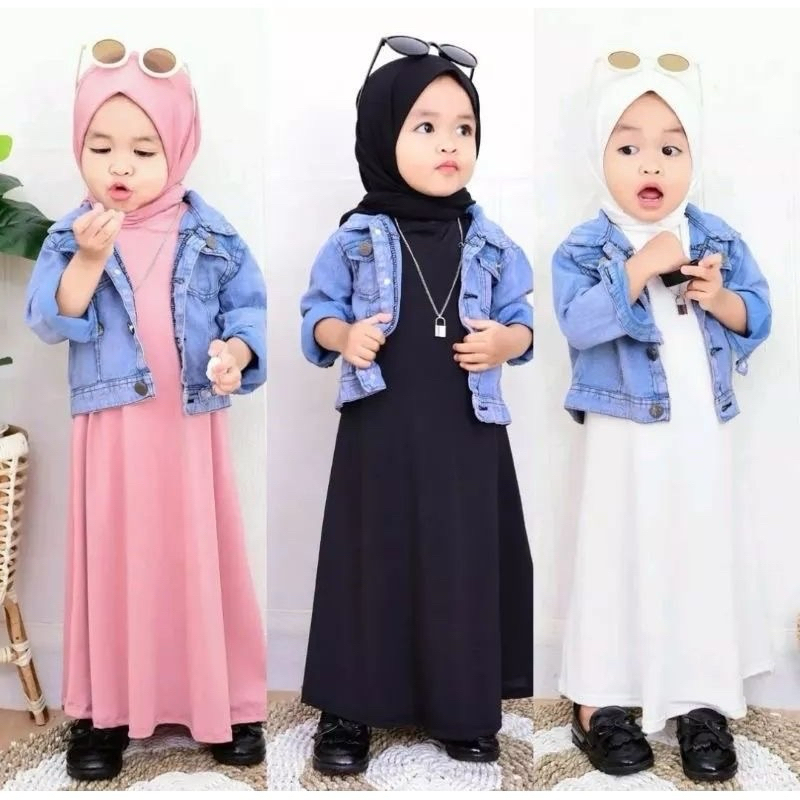 Dress Inner Anak Tanpa Lengan 1-12 Tahun Perempuan / Gamis Anak Polos Jersey