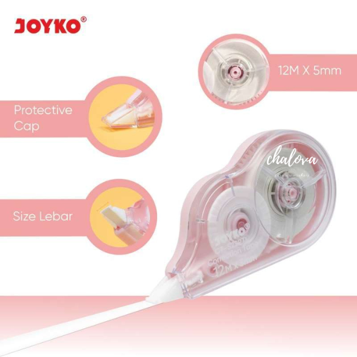 

[PCS] TIP-EX KERTAS JOYKO CT-522 WARNA PASTEL / CORRECTION TAPE 12 METER