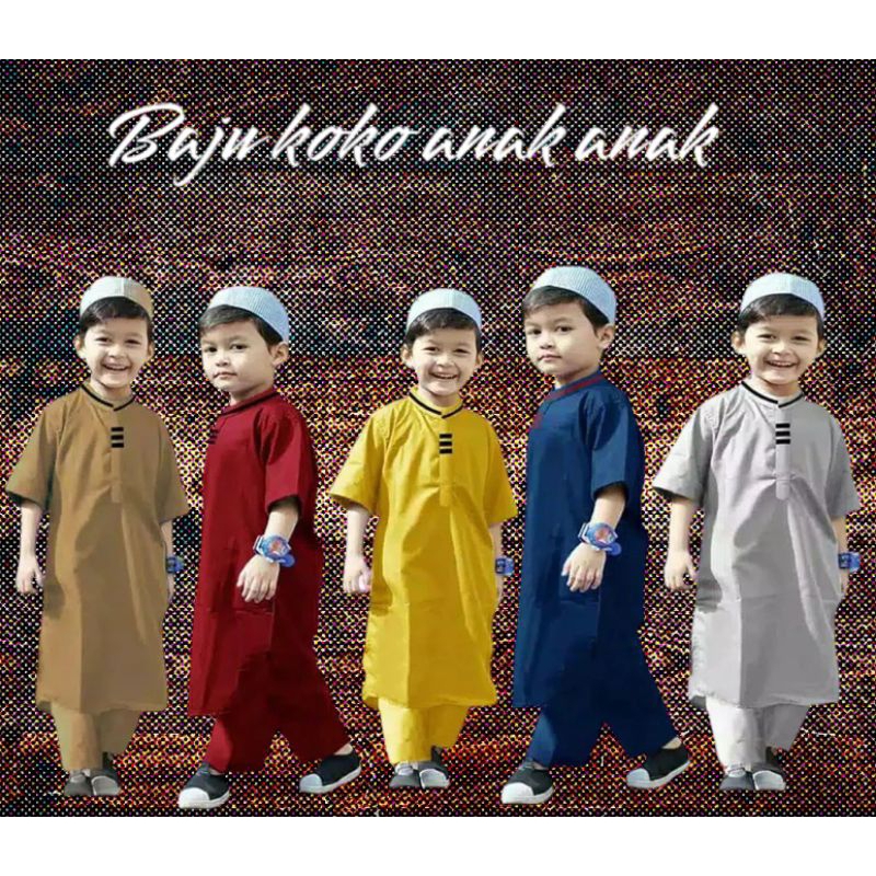 BAJU KOKO ANAK LAKI LAKI UMUR 2 - 12 TAHUN