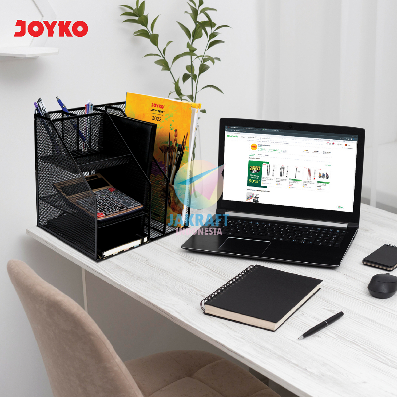 

(1 Unit) Desk Set Jumbo + Box Magazine File Jaring JOYKO DS-58 Tempat Alat Tulis Pensil Meja Pen Stationery Stand Holder Jala Besi
