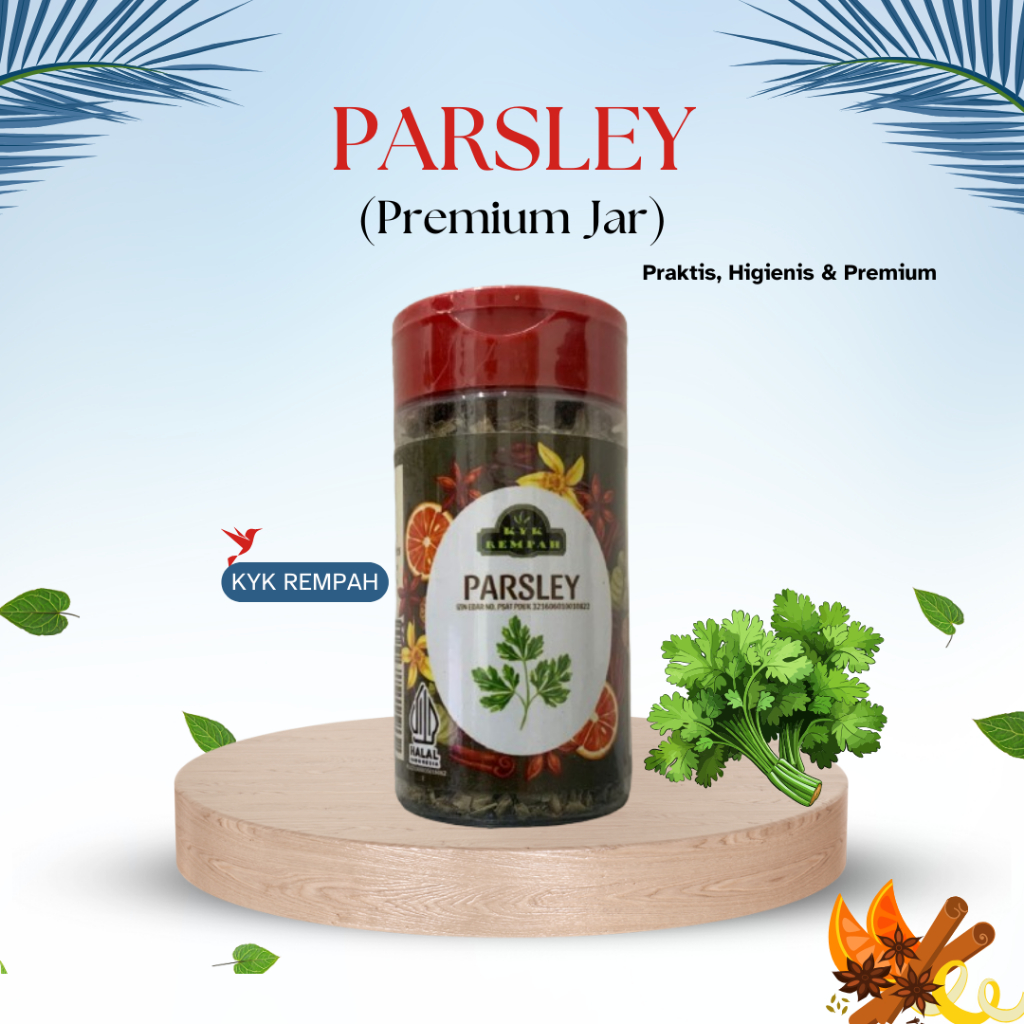 

Parsley Premium JAR | Perseteli | Daun Parsley Kering | Bumbu Dapur Praktis | KYK Rempah