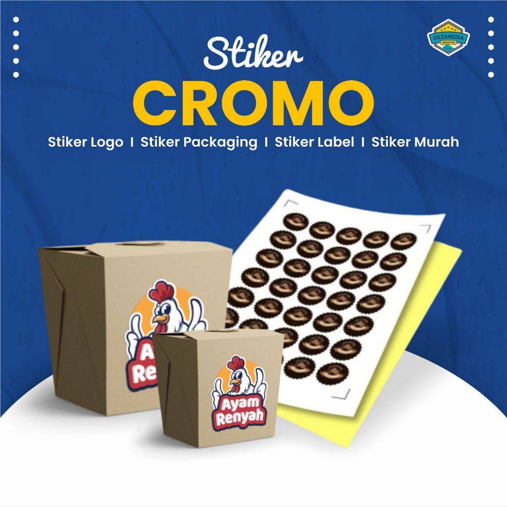 

CETAK STIKER CROMO A3+ / STIKER LABEL KEMASAN MURAH / SEHARI JADI