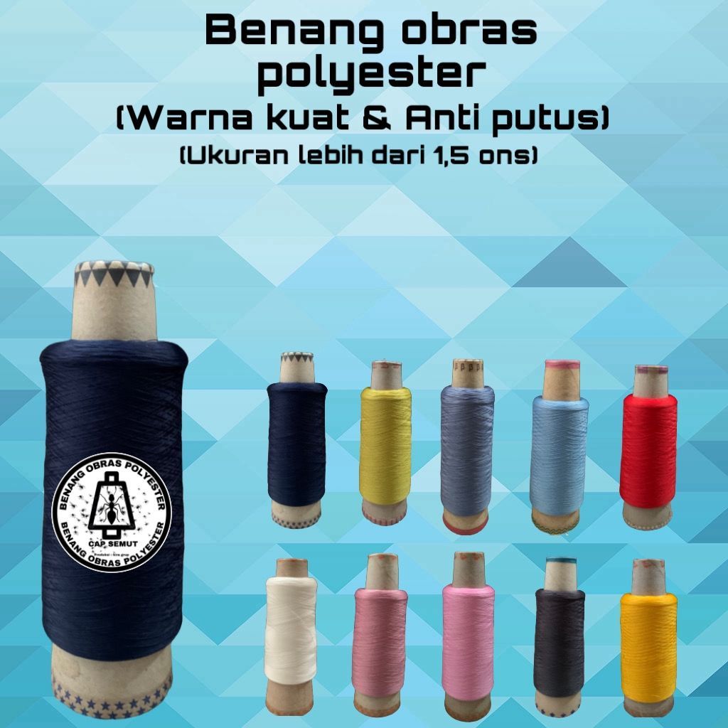 Benang Obras Polyster +1,5 Ons Warna Lengkap / Benang Obras Murah Warna Lengkap