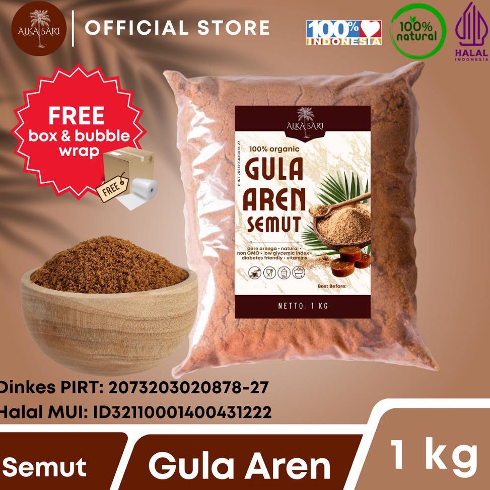 

Star 88 Gula Aren Semut Nira Aren Bubuk Organik Alka Sari 1Kg