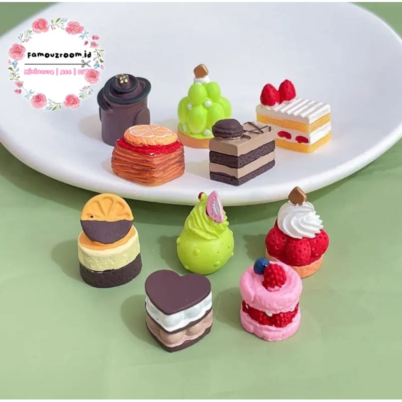Miniatur Fruit Cake Dessert - Miniatur Cheese Cake - Miniatur Chocolate Cake - Miniatur Kue Tart Fak