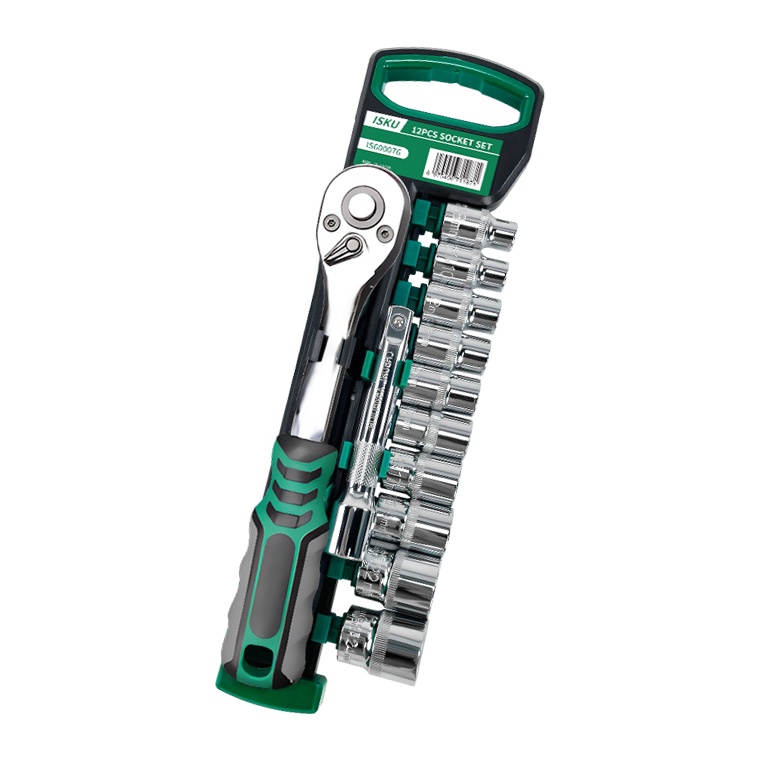 Paling Dicari ISKU Kunci Sok Set CRV 12 PCS Kunci Sok Wrench 12 Rachet Alat Perkakas Lengkap Motor