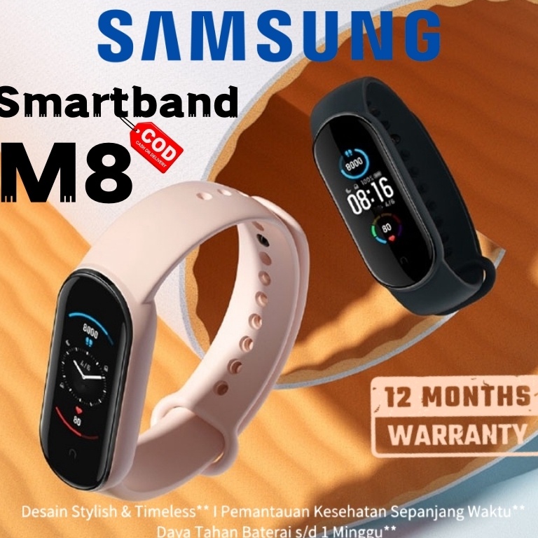 Harga Murah SAMSUNG Smartband M8 1 Original Waterproof Touch Screen Heartbeat Monitor  Blood Pressure Monitor Smartwatch Wanita Pria smart band 8 jam tangan smartwatch