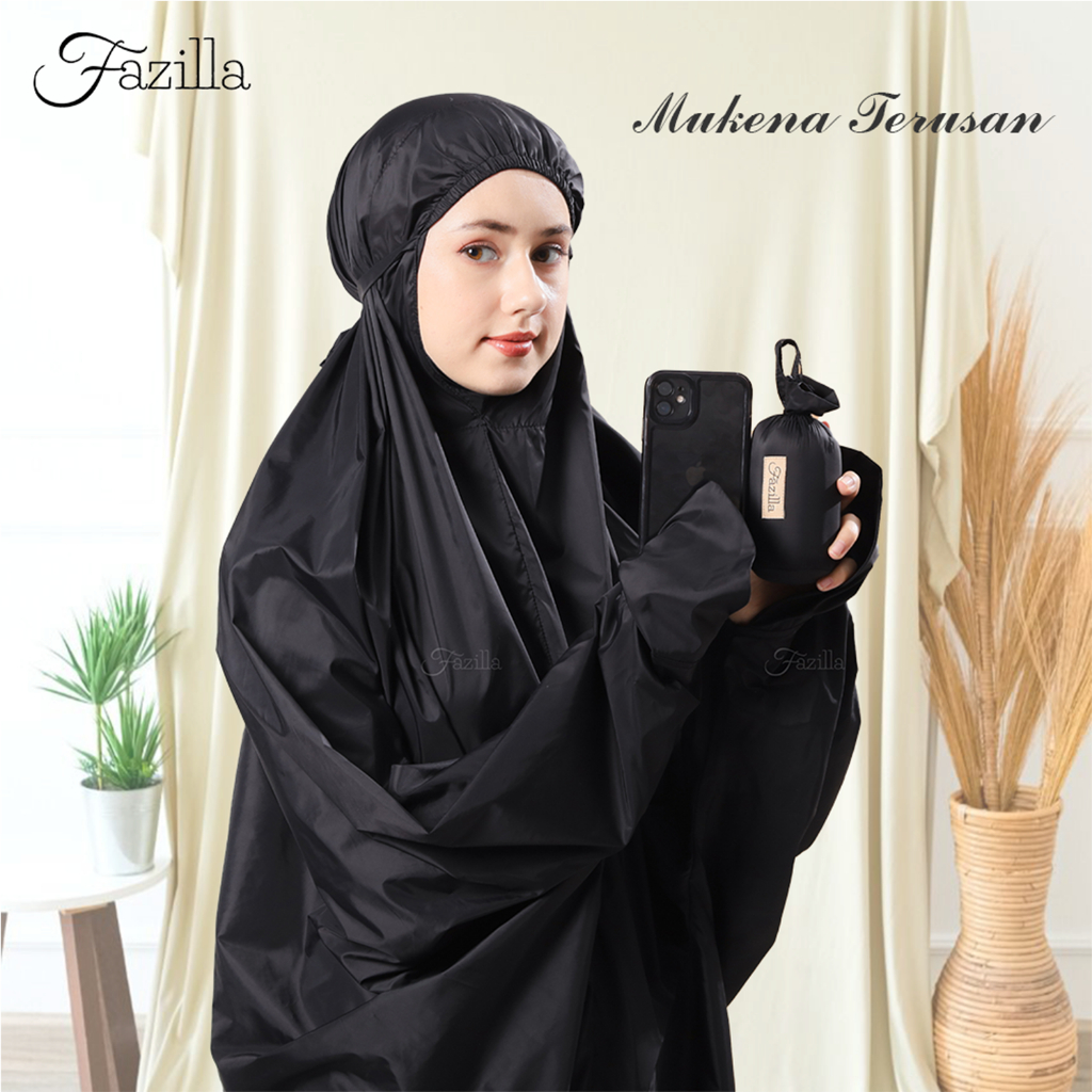 Fazilla Mukena Terusan Jumbo Parasut Korea Traveling Mini Pouch Dewasa
