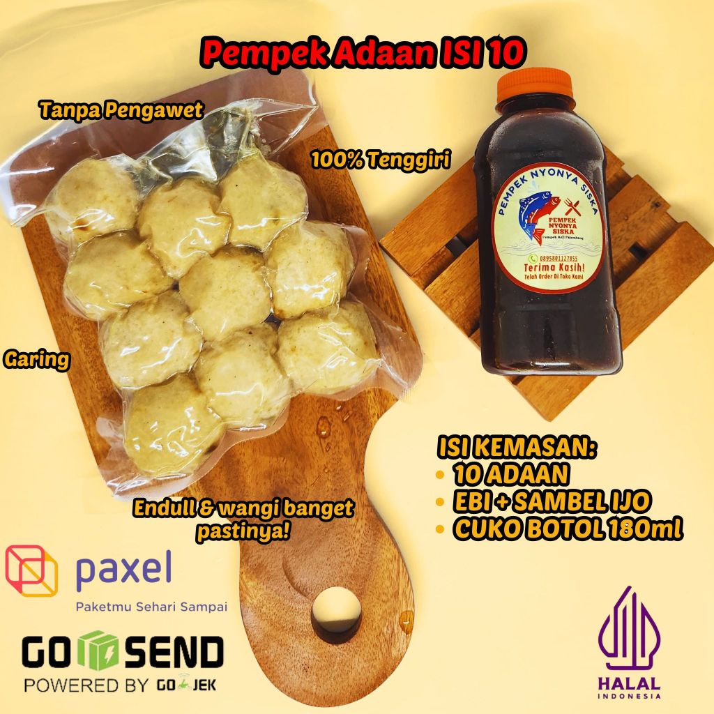 

PEMPEK PALEMBANG NYONYA SISKA - ADAAN ISI 10 (ASLI PALEMBANG)