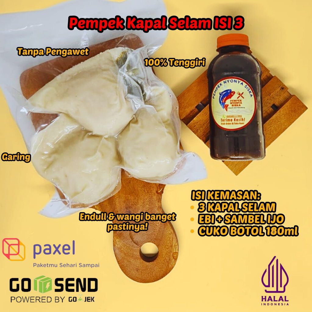 

PEMPEK PALEMBANG NYONYA SISKA - KAPAL SELAM ISI 3 (ASLI PALEMBANG)