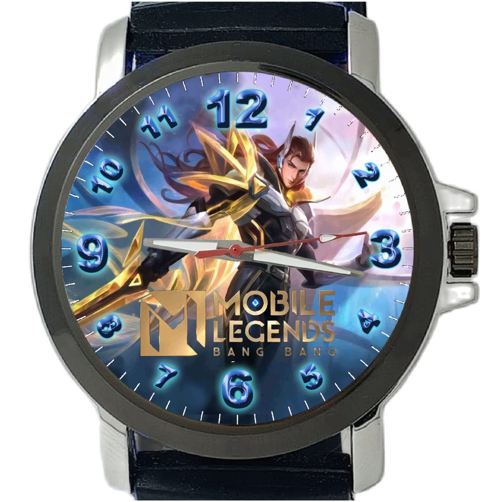 Jam Tangan Anak MLBB Lancelot art 2 Analog strap rubber Custom Gambar Foto dan nama