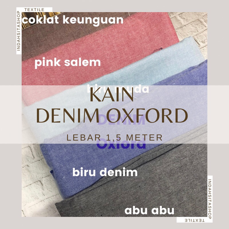 KAIN DENIM OXFORD POLOS (harga per 0.5 meter)
