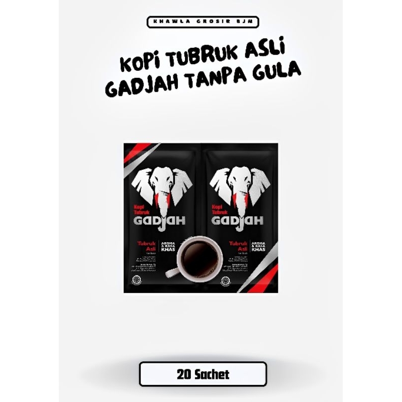 

KALSEL ASLI KOPI TUBRUK GADJAH TANPA GULA AROMA KHAS TAKARAN PAS RASA ENAK NIKMAT 7 GR 20 SACHET