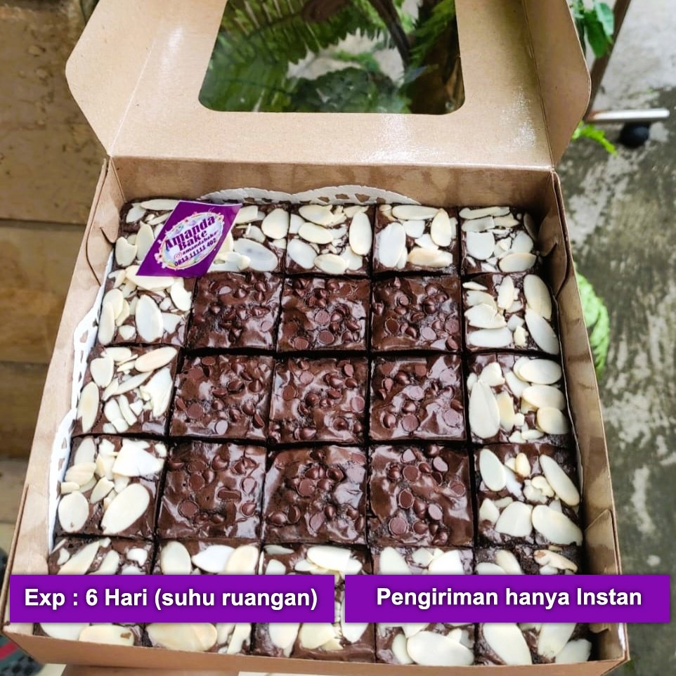 

Brownies Bakar Coklat / Brownies Bakar Coklat Almond / Brownis Panggang Coklat / Brownis Panggang Coklat Almond