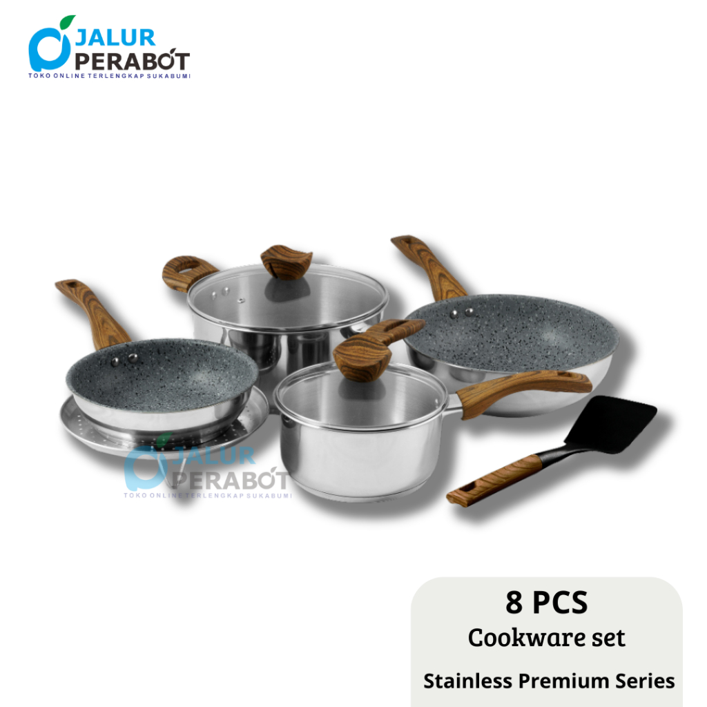 Supra Panci Set 8 Pcs Stainless Steel Premium Series