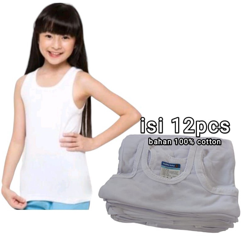 KODE D2Q 12pcs Kaos dalam anak 8  15tahun cowok cewek anak lakilaki perempuan perlusin 12pcs Singlet