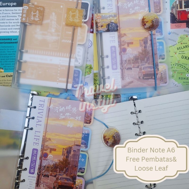 

Map Binder A6 Travel Diary-Binder Note Plus-Notebook A6 Orji