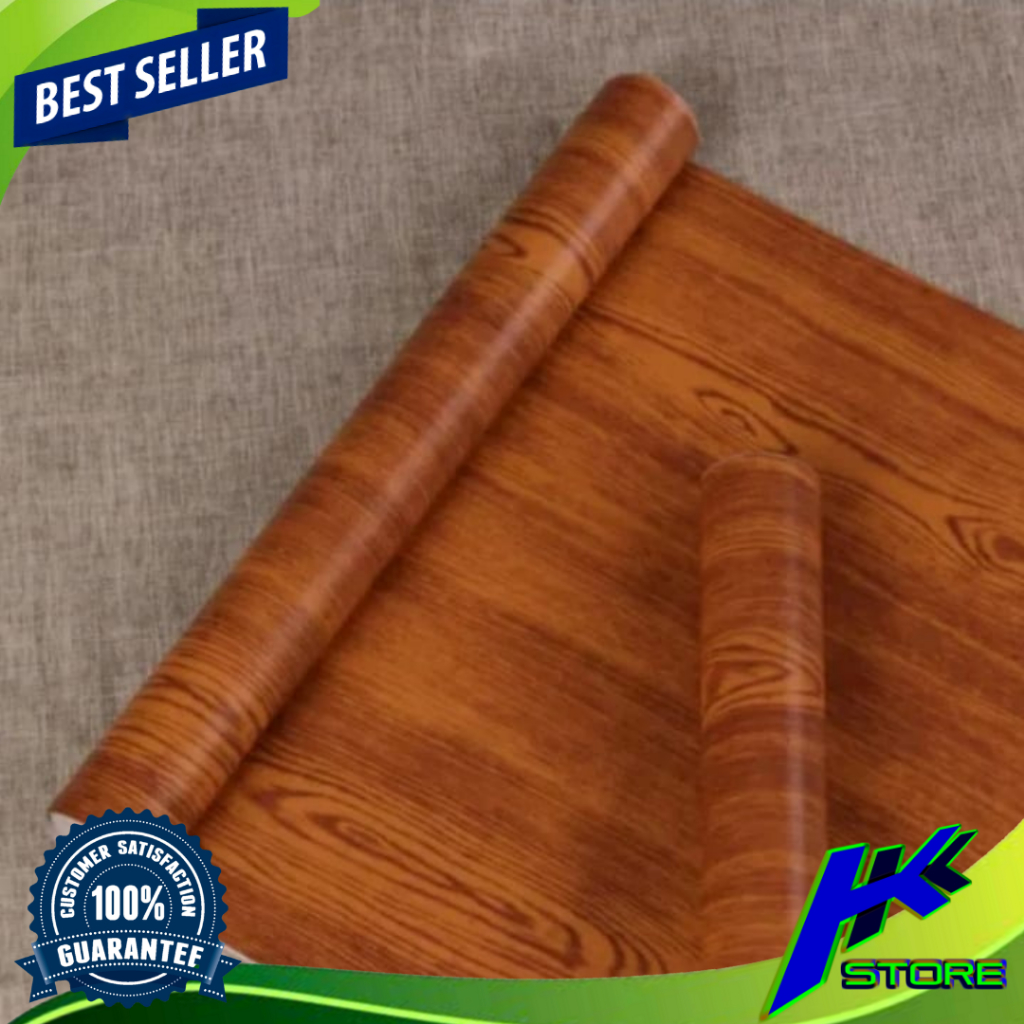 Wallpaper Dinding Motif Kayu 45cm x 10m Jati Coklat WallpaperSticker  Dinding Motif Kayu Jati Coklat