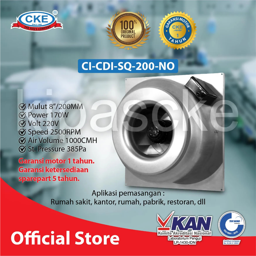 CKE Inline Duct CI-CDI-SQ-200-NO