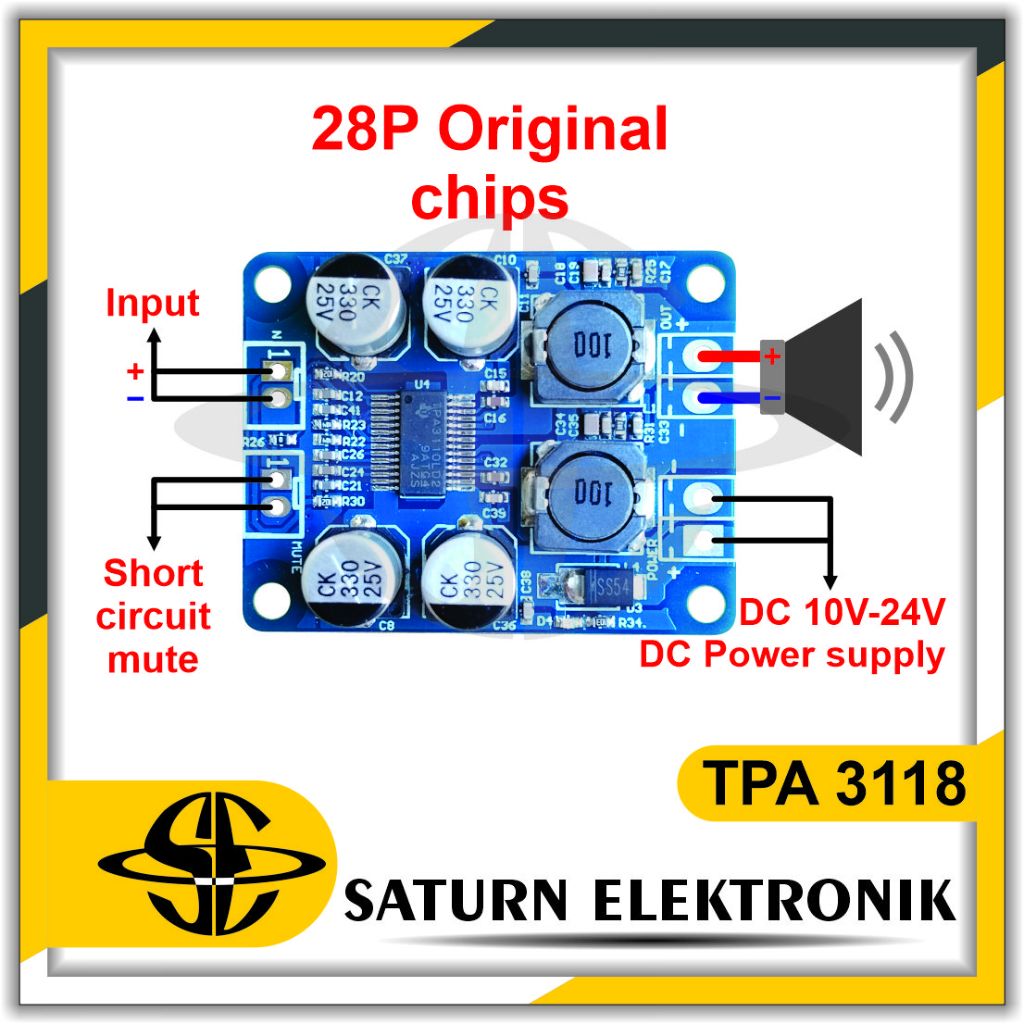 TPA3118 Power Amplifier Class D 60Watt Mono 28pin