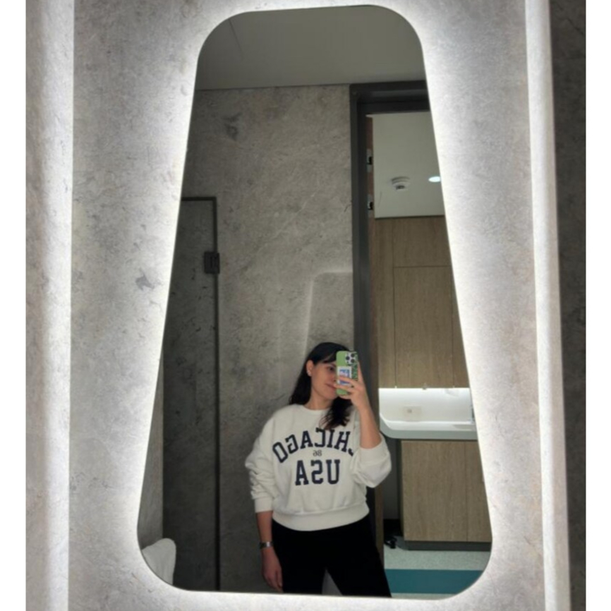 TERLARISCermin Dinding Estetik / Kaca aesthetic Mirror Wall / Perlengkapan Kamar Meja rias lampu led