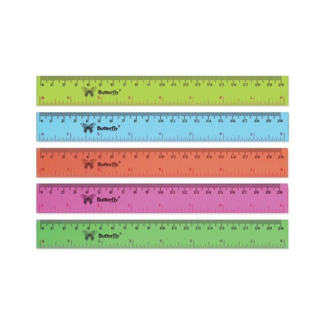 

RULER / GARISAN / PENGGARIS ACRYLIC / PENGGARIS AKRILIK / PENGGARIS WARNA / PENGGARIS BUTTERFLY 20 CM WARNA