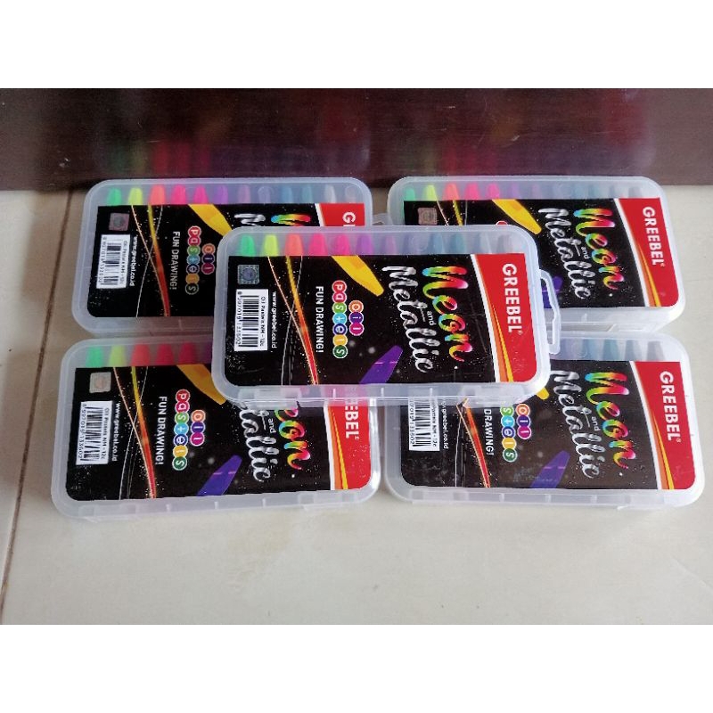 

Crayon Greebel Oil Pastel Neon Metalic 12 warna