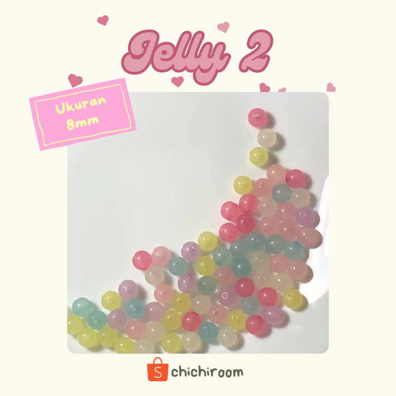 20gr Manik jelly bulat 8mm | manik bulat jelly | manik bulat