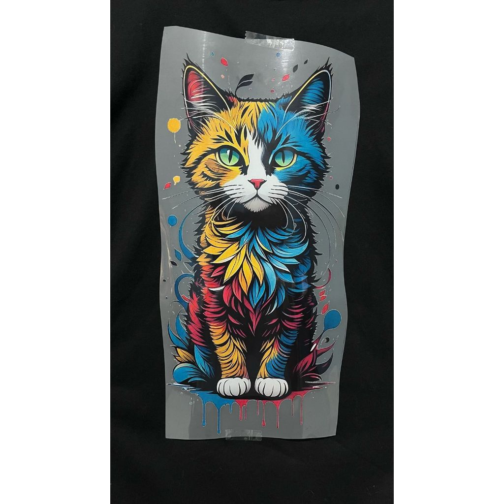 

SABLON DTF STIKER TINGGAL SETRIKA MUDAH DAN PRAKTIS BISA SATUAN - COLORFUL CAT