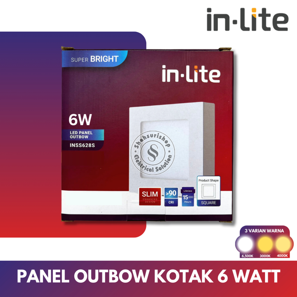 IN-LITE INSS628S 6 WATT 6W LAMPU DOWNLIGHT PANEL KOTAK INLITE