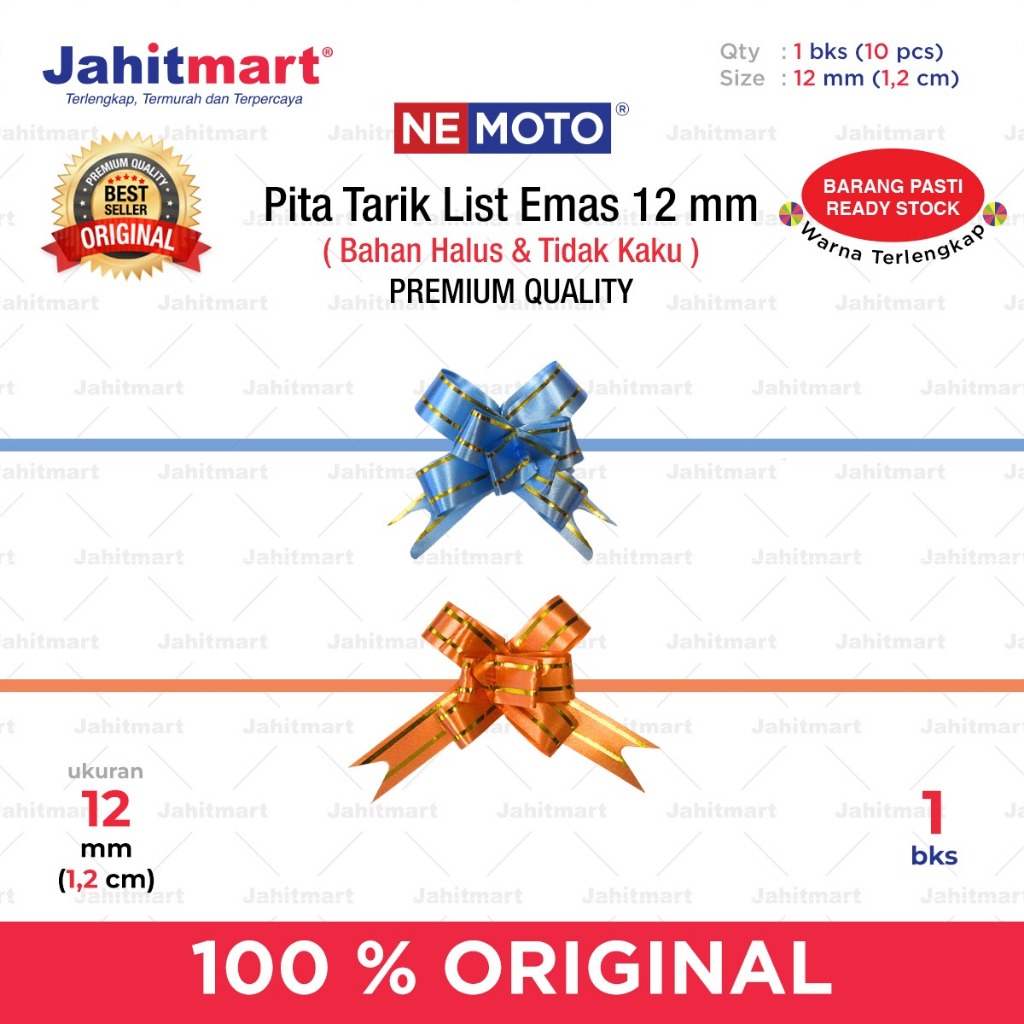 

Pita Tarik List Emas 12 mm (1,2 cm)
