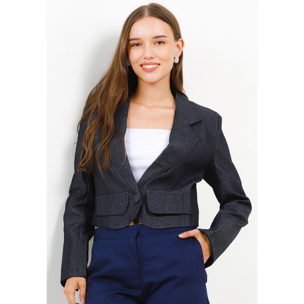 Blazer Denim Croped Wanita OW002BDV