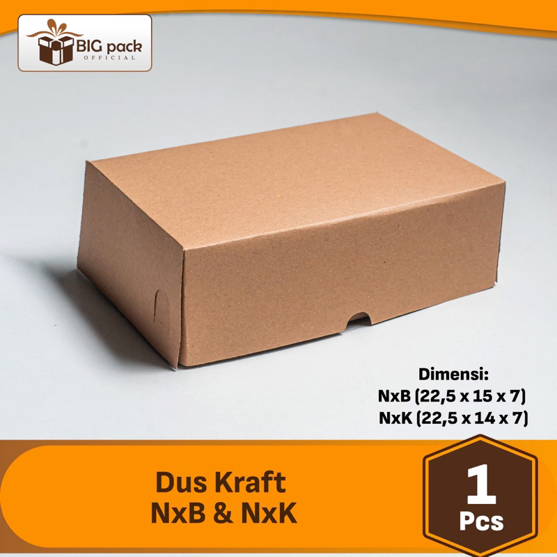 

NX - [310-330GSM] Dus Kotak Kraft Coklat/Dus Kotak Kue/Kotak Nasi/Kotak Snack - Non Laminasi