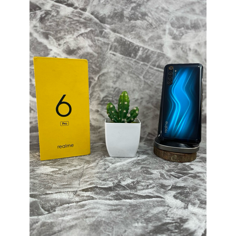 Realme 6 Pro 8/128 GB Lightning Blue Second Fullset Oem Box + Ori Charger single sim (opr.3 only)