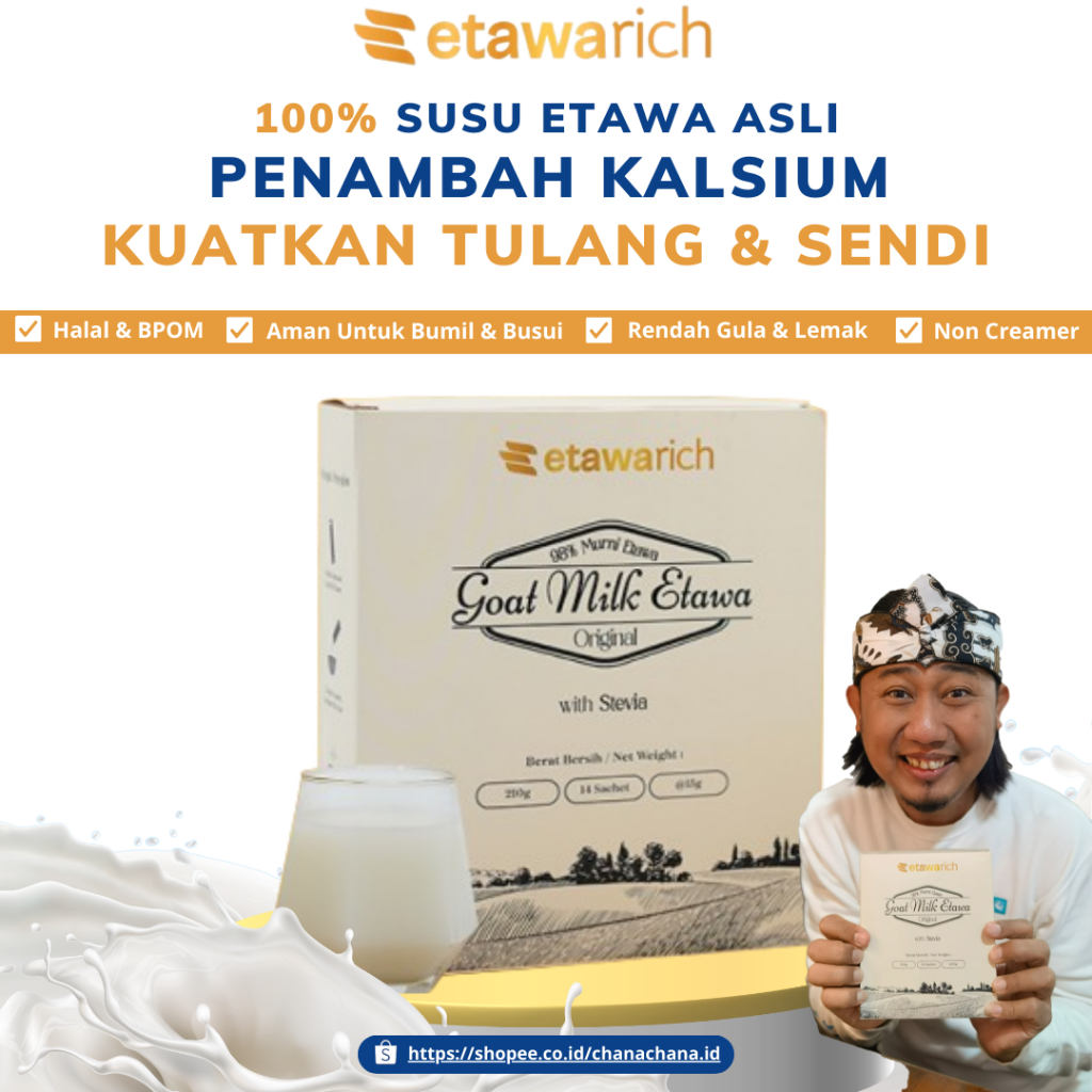 

Etawarich Susu Kambing Etawa Penambah Kalsium Kuatkan Tulang & Sendi Susu Bernutrisi Halal