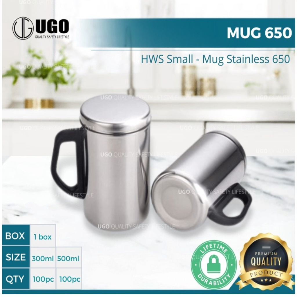 UGO Mug Thermos Mug Stainless Steel Gelas Double Layer Termos Mini Gelas Pemanas Air 350 Ml 500 Ml
