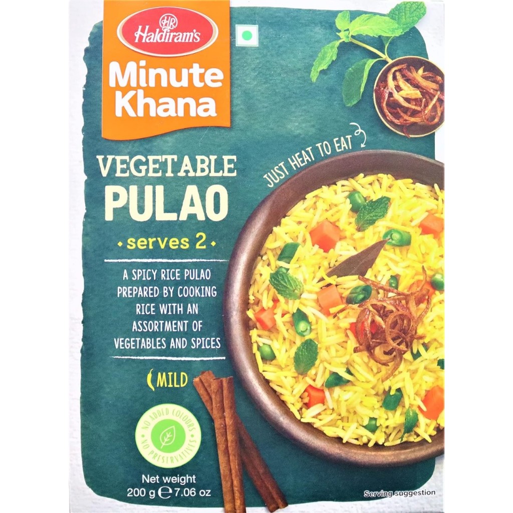 

VEGETABLE PULAO MINUTE KHANA 200G YUMKEENZ BY HALDIRAM'S / Ready To Eat