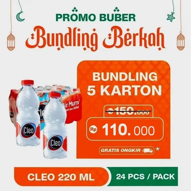 

Cleo Smart 220ml/air murni botol mini (khusus Instan)