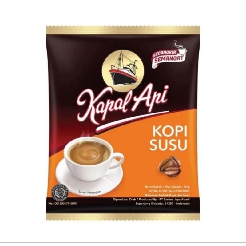 

Kopi Susu Kapal Api 1 Renteng (10 pcs x 31 g)