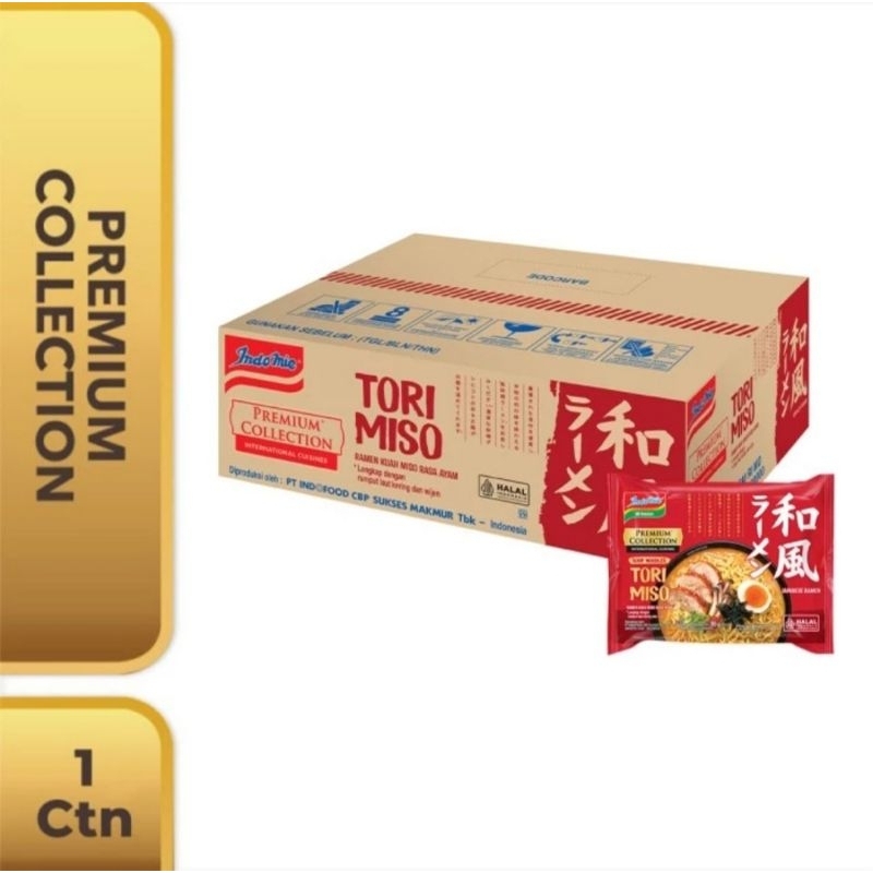 

1 Dus - Indomie premium collection japanese tori miso ramen isi 20 bks