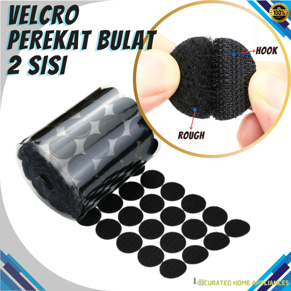 

Velcro Bulat Diameter 25 MM | 10 Pasang | Perekat 2 Sisi Serbaguna