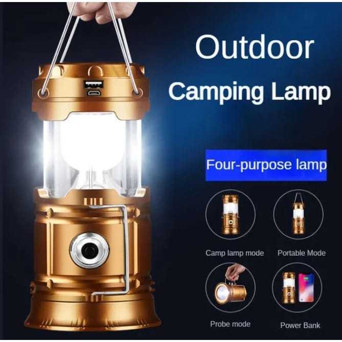 Lampu solar Emergency Led Lentera plus Senter-Rechargeable Camping Lantern