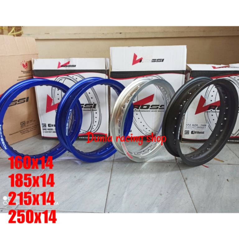 STOK TERBATAS Velg Rossi 14 14 16 14 185 14 215 14 25 14 Velg ring 14 Gold Biru Hitam Silver Harga s