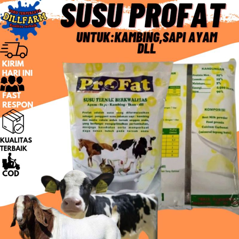 Profat 1 kg susu pengganti anak kambing domba sapi pedet cempe Ayam unggas