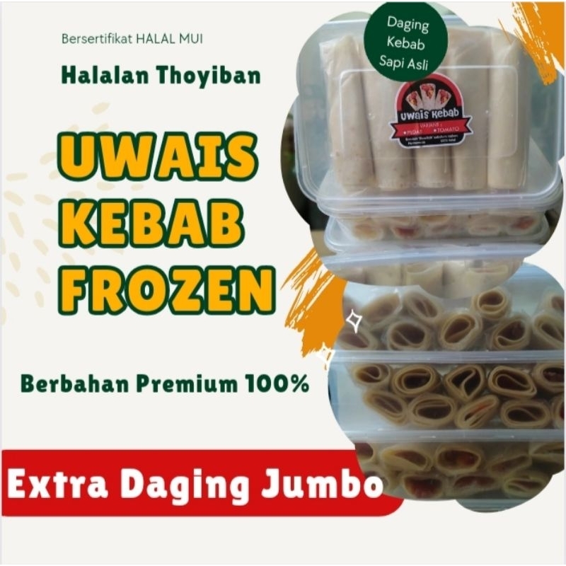 

Uwais Kebab Jumbo Extra Daging & Extra Keju isi 10 pcs