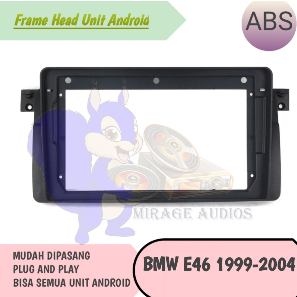 Frame Head unit Android BMW E46 318i 323i 325i 1999 - 2006 9 inch