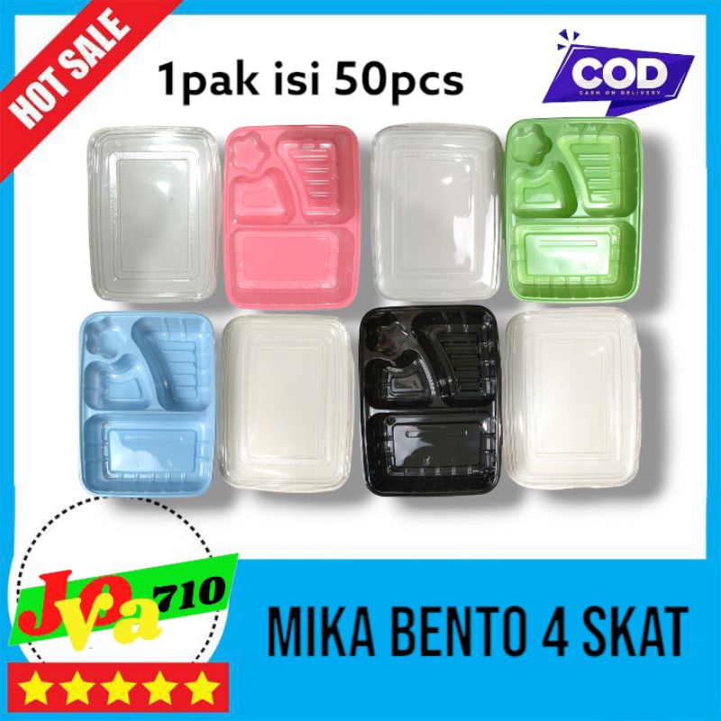 tempat makan bento 4 skat tray tempat makan mika plastik