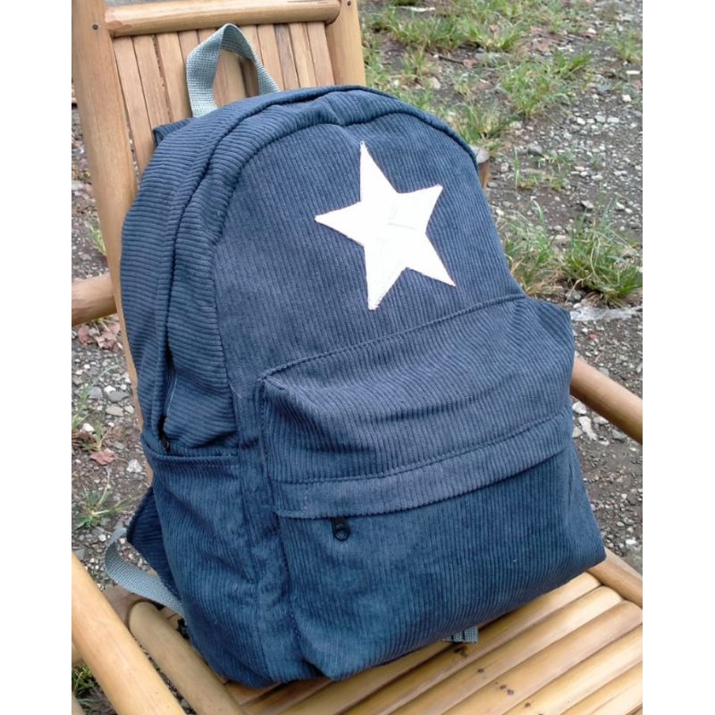 tas ransel corduroy bintang unisex/tas backpack corduroy