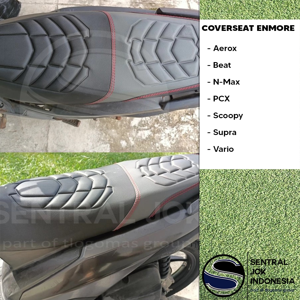 Kulit Jok Sarung Cover Variasi Tanduk Enmore Timbul Motor Vario Beat Scoopy Nmax PCX Aerox